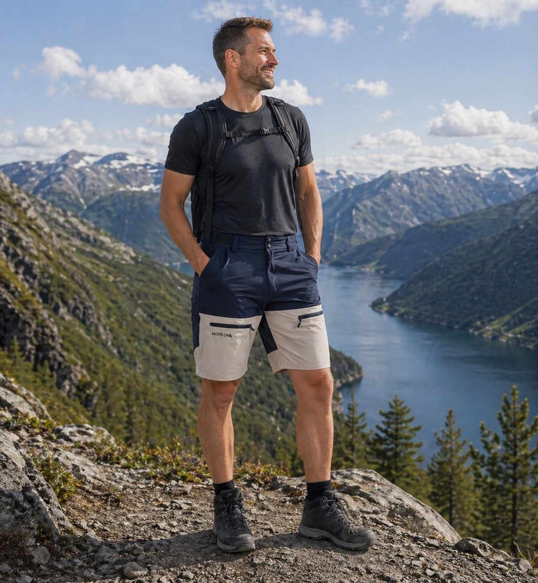 Move on Skei shorts Marine/Sand herre
