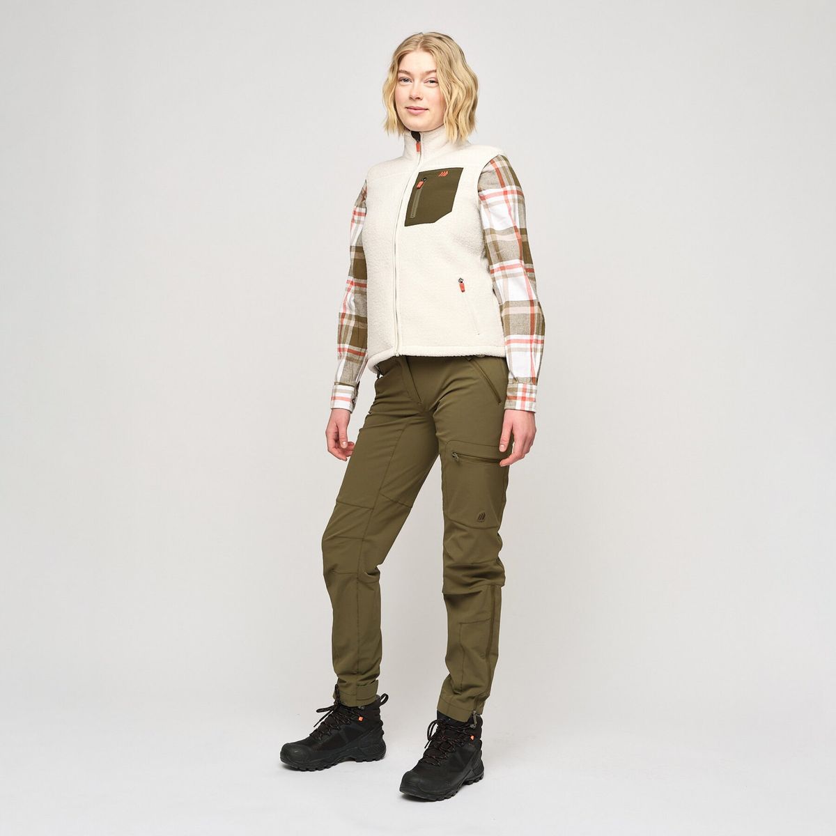 Skogstad Staurinibba pile fleece vest white sand dame